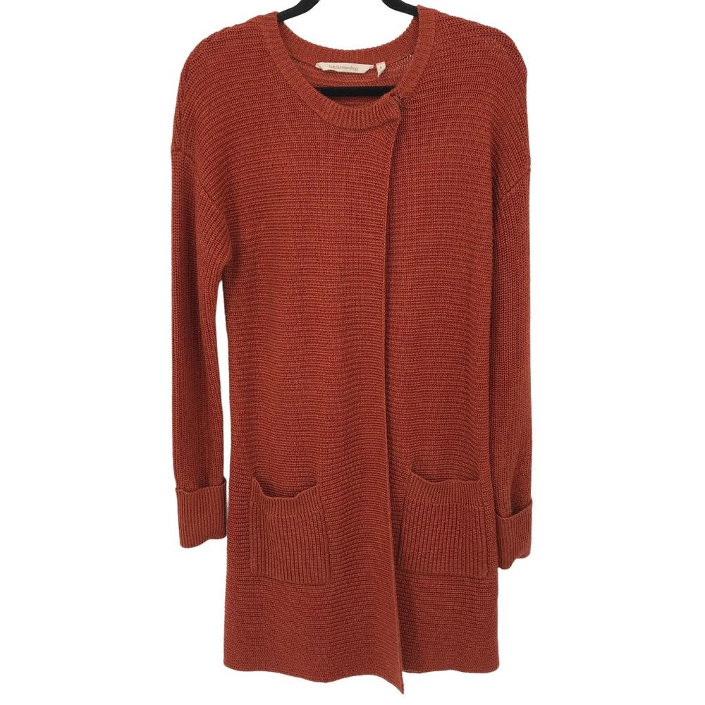 Soft Surroundings Womens Burnt Orange Cardigan Sweater Size Small